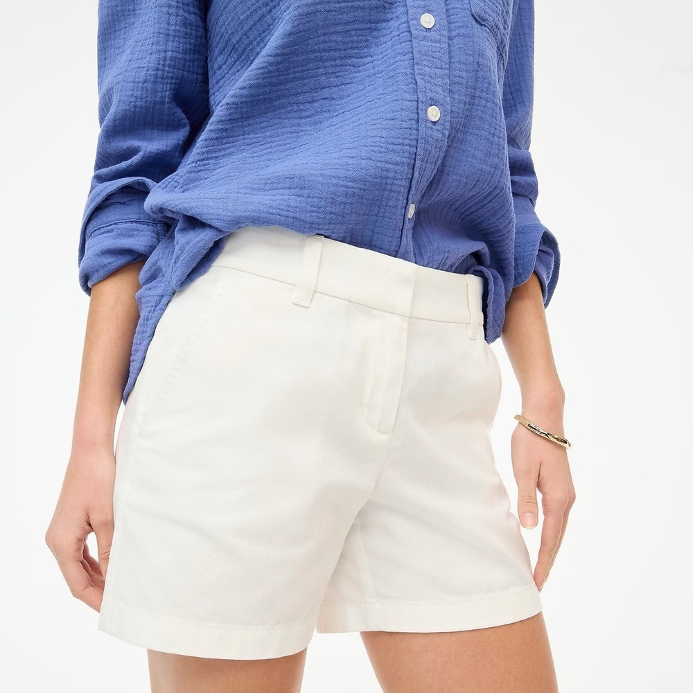 NWT!!‎ J. CREW Factory 5" Classic Chino Shorts Solid White Pockets Preppy 12 - Picture 6 of 15